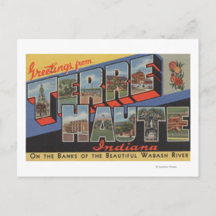 Carte Postale Terre Haute, Indiana - Scènes de grandes lettres