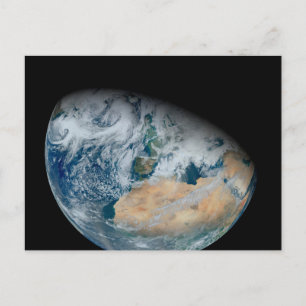 Carte Postale Terre Montrant L'Afrique Du Nord Et L'Europe Du Su