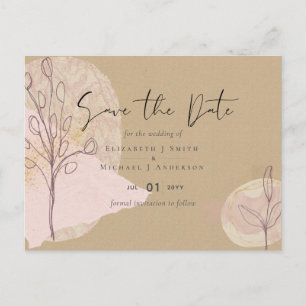 Carte Postale Terre Naturelle Bois Rustique Feuilles Mariage