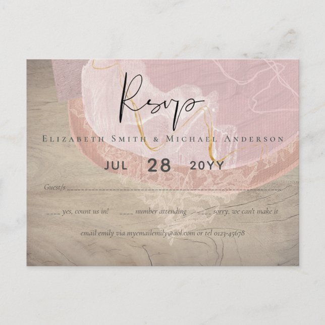 Carte Postale Terre naturelle Rustique Feuilles de bois (Devant)