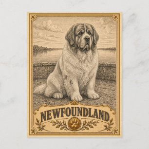 Carte Postale Terre-Neuve, Chien du patrimoine vintage
