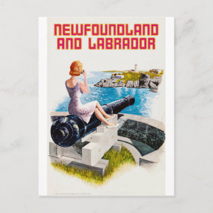 Carte Postale Terre-Neuve-et-Labrador, Fille sur un gros pistole