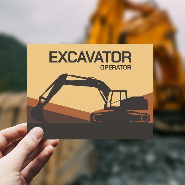 Carte Postale Terre-Ton - Opérateur de Pelle (Earth-Toned - Excavator Operator Postcard)