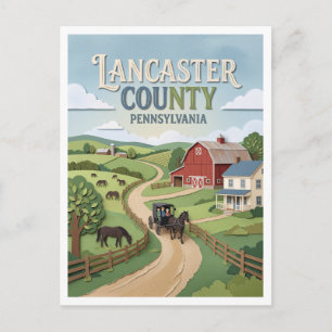 Carte Postale Terres agricoles amish près de Strasburg Pennsylva