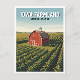 Carte Postale Terres agricoles de l'Iowa, États-Unis Ames