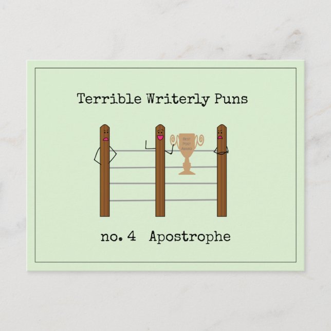 Carte Postale Terrible Puns Écrits (Devant)