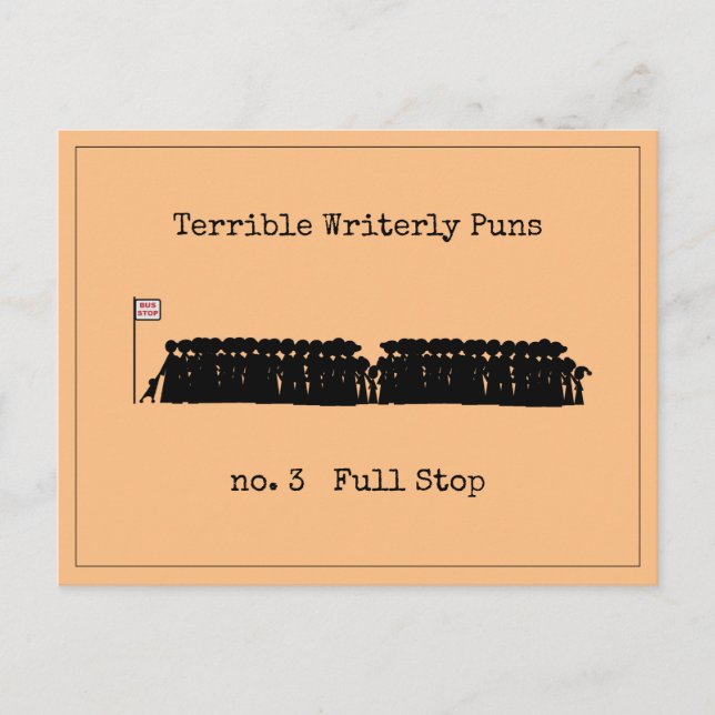 Carte Postale Terrible Puns Écrits (Devant)
