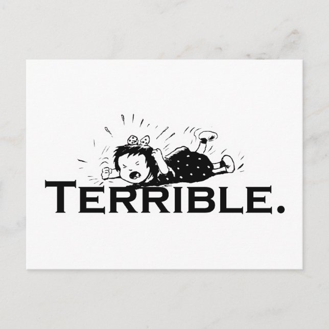 Carte Postale Terrible Temper Tantrum Retro Girl (Devant)