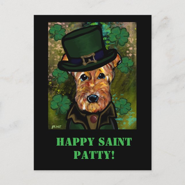 CARTE POSTALE TERRIER AIREDALE   (Devant)