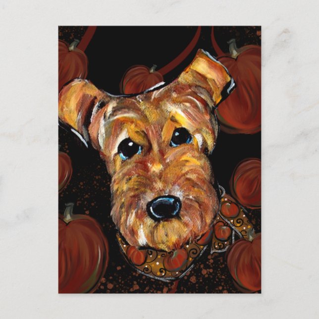 CARTE POSTALE TERRIER AIREDALE      (Devant)