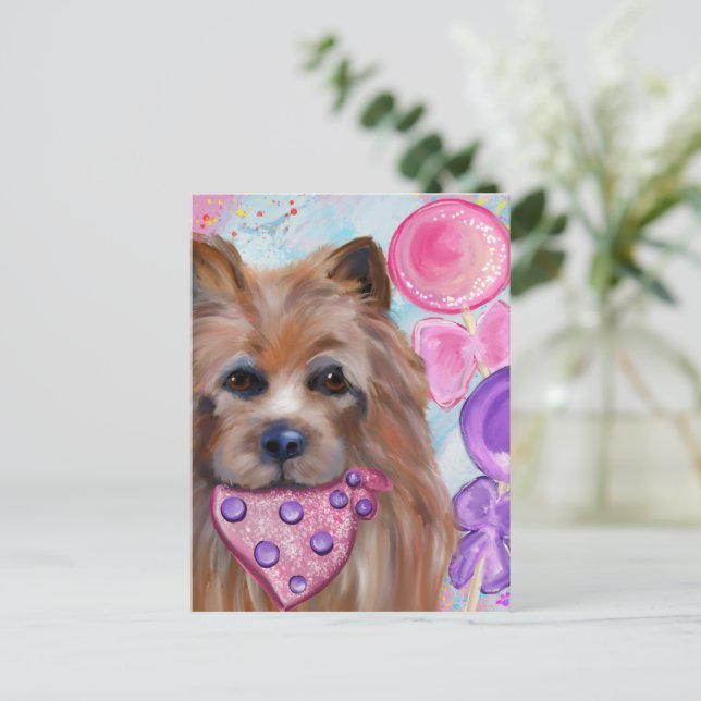 CARTE POSTALE TERRIER AUSTRALIEN   (Debout devant)