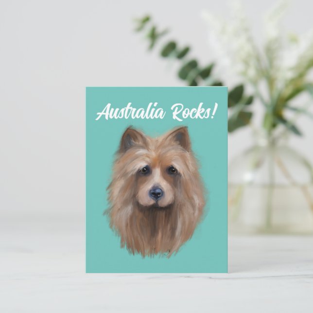 CARTE POSTALE TERRIER AUSTRALIEN (Debout devant)