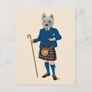 Carte Postale Terrier de West Highland à Kilt 2