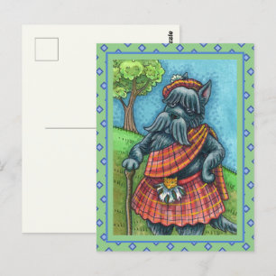 Carte Postale TERRIER ÉCOSSE, SCOTTIE DOG PRIDE Kilt Sporran