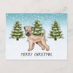 Carte Postale Terrier Wheaten à poil doux Forêt enneigée d'hiver