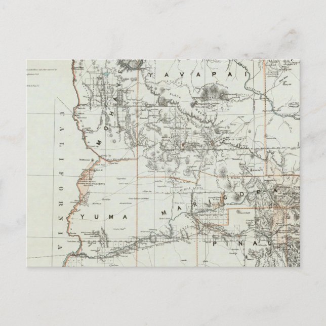 Carte Postale Territoire De L'Arizona (Devant)