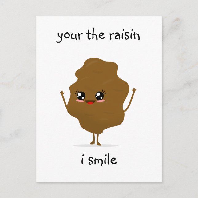 Carte Postale t'es le raisin qui me fait sourire (Devant)