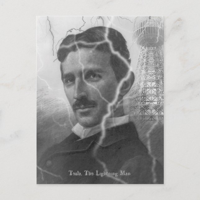 Carte Postale Tesla, L'Homme Éclair (Devant)