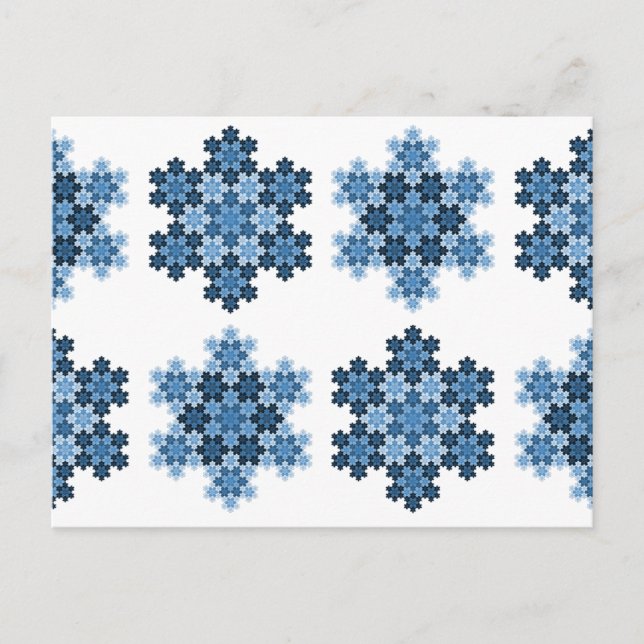 Carte Postale Tessellé Koch Snowflakes (Devant)