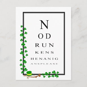 Carte Postale Test amusant pour les yeux Pas de frasques ivres s