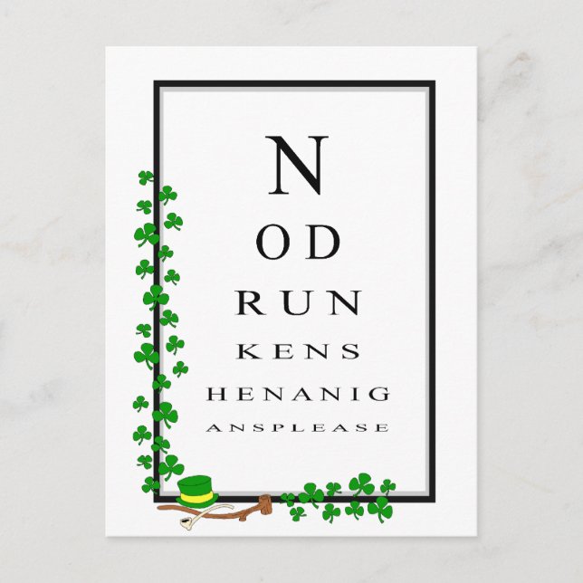 Carte Postale Test amusant pour les yeux Pas de frasques ivres s (Devant)