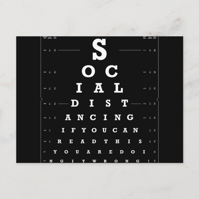 Carte Postale Test de distance sociale (Devant)