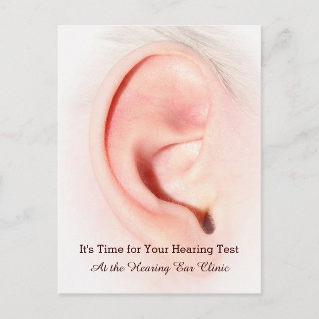 Carte Postale Test de l'oreille Otolaryngologie Rappel de rendez (Devant)