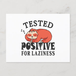 Carte Postale Testé positif pour la paresse Sloth