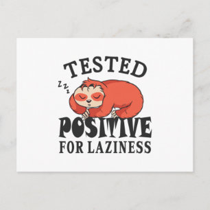 Carte Postale Testé positif pour la paresse Sloth