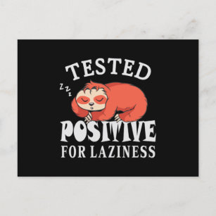 Carte Postale Testé positif pour la paresse Sloth