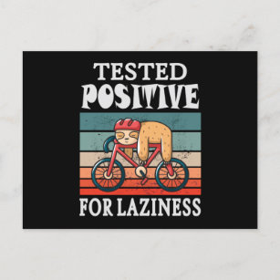 Carte Postale Testé positif pour la paresse Sloth sur Vélo