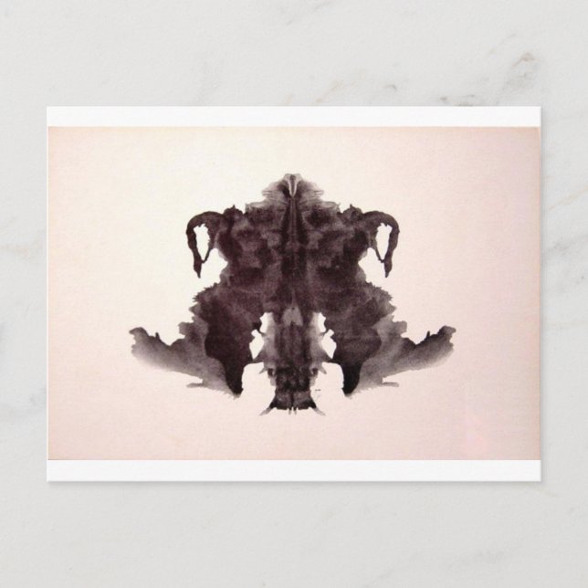 Carte Postale Tester le Rorschach Encre Taillettes Plaque 4 Peau (Devant)