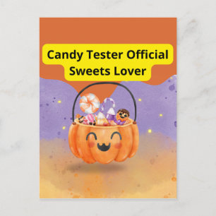Carte Postale Testeur de bonbons Officiel amateur de sucreries