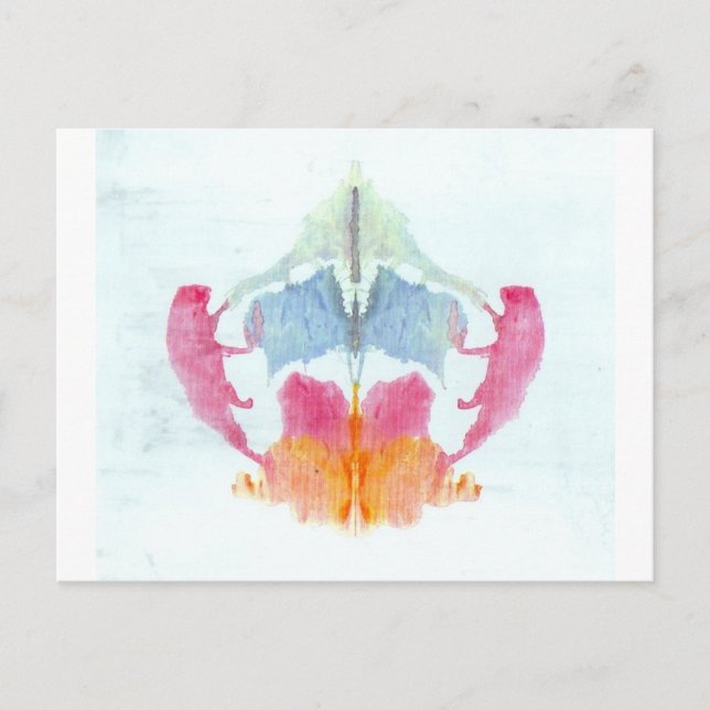 Carte Postale Tests Rorschach Encre Taillots Plaque 8 Animal (Devant)