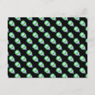 Carte Postale Tête Alien verte
