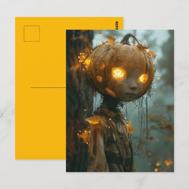 Carte Postale Tête Citrouille (Devant / Derrière)