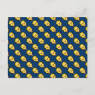 Carte Postale Tête d'Alien jaune