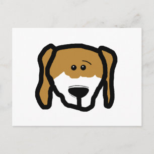 Carte Postale tête de beagle dessin animé