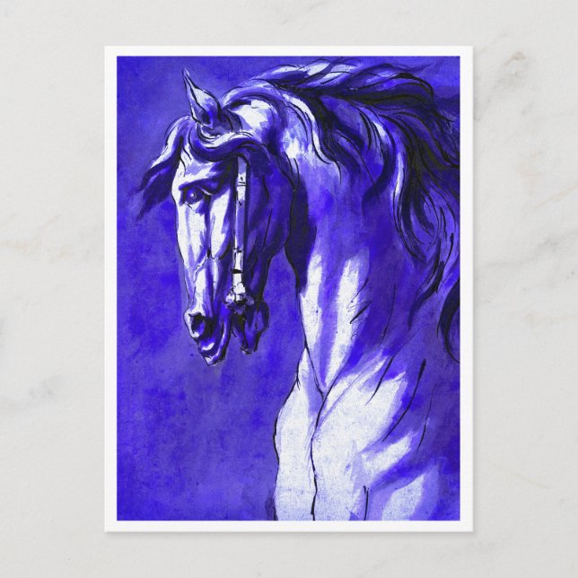 Carte Postale Tête de chevaux (Violet) (Devant)