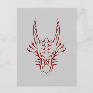 Carte Postale Tête de dragon rouge tribal