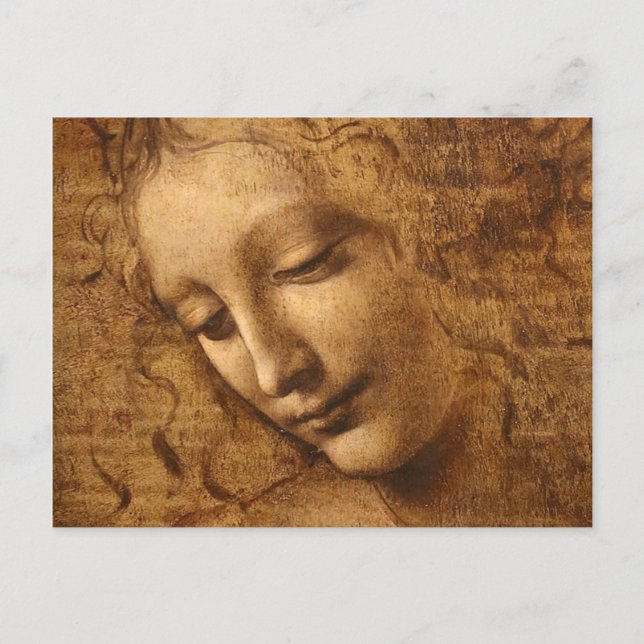 Carte Postale Tête de femme de Léonard de Vinci (Devant)