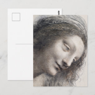 Carte Postale Tête de la Vierge, esquisse de Léonard de Vinci, A
