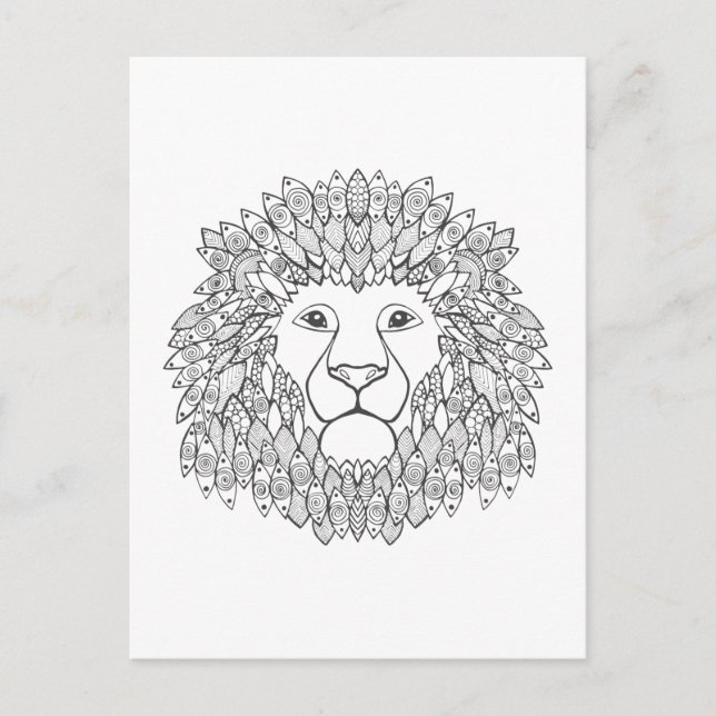 Carte Postale Tête de lion inspirée (Devant)