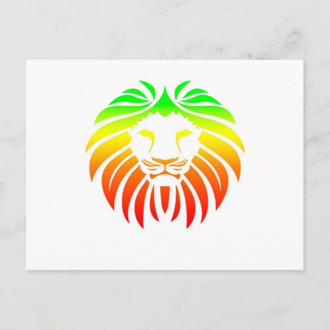 Carte Postale Tête de lion Rasta (Devant)