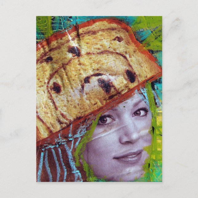 Carte Postale Tête De Pain De Raisin, Un Collage (Devant)