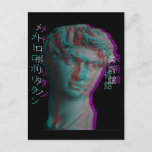 Carte Postale Tête de statue vaporwave de sculpture grecque anti