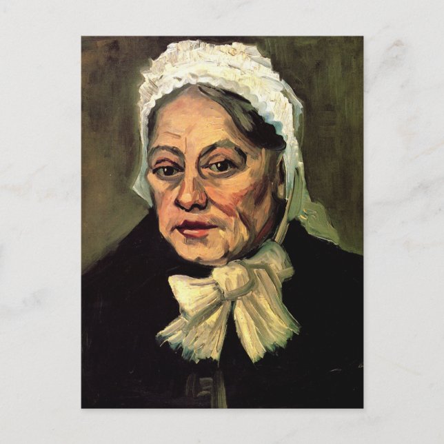 Carte Postale Tête de vieille femme à bonnet blanc par Vincent v (Devant)