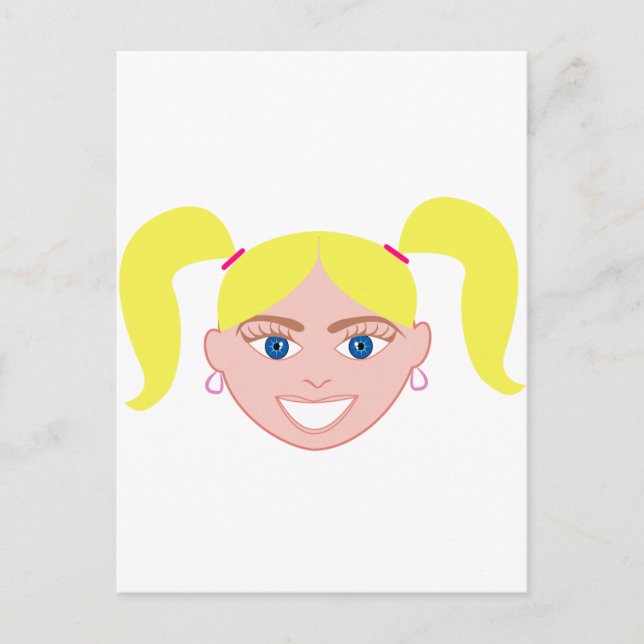 Carte Postale Tête rouge blonde visage fille (Devant)