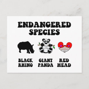 Carte Postale Tête rousse drôle