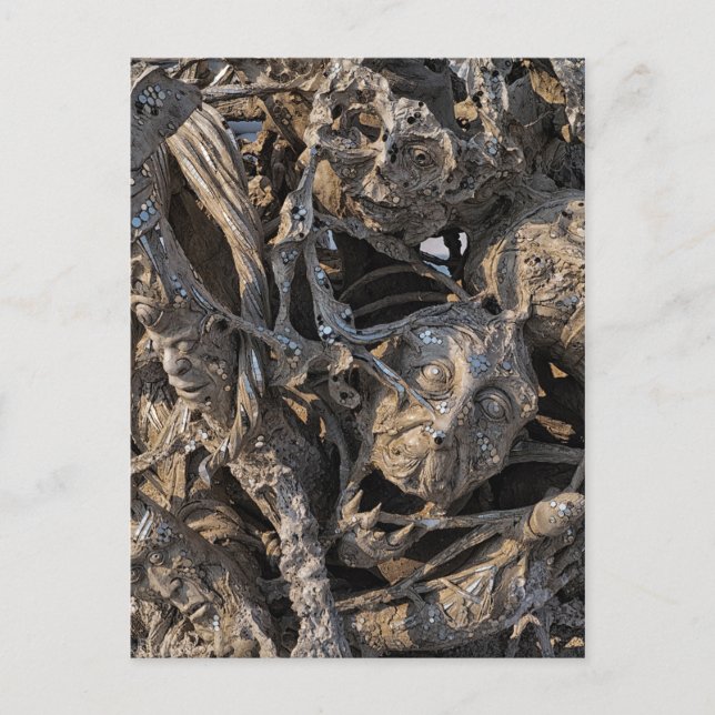 Carte Postale Têtes à hurler Macabre Sequin Art, Temple Blanc (Devant)